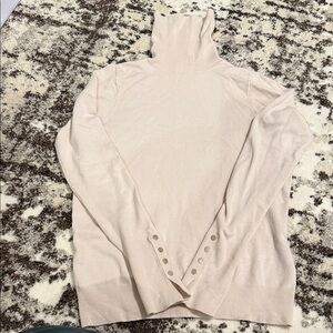 Zara Blush Turtleneck Sweater with Button Accents
